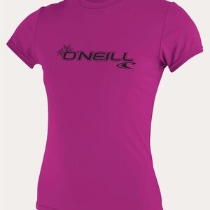 O'Neill Women's pink Basic Skins Upf 50+ short Sleeve Sun Shirt size medium